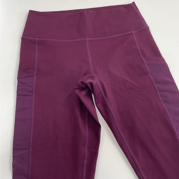 Fabletics High-Waisted PowerHold 7/8 Leggings in maroon SzS SMALL Mesh - Picture 2 of 12